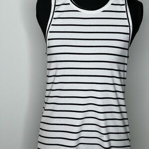 No Boundaries Black and White Striped Tank Top